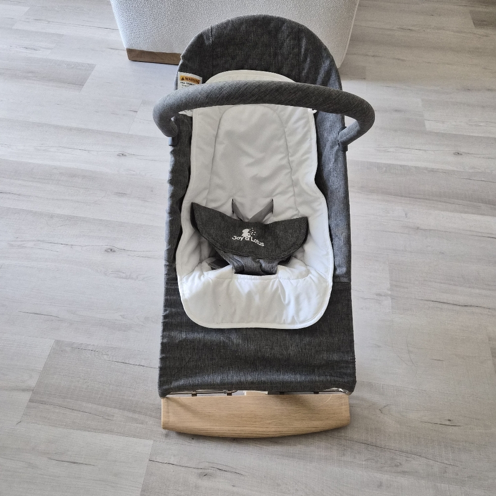 Gray and White Baby Rocker